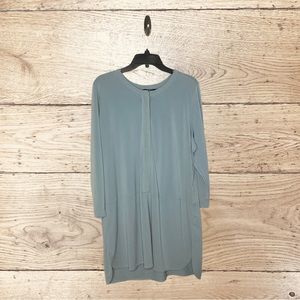 NWT Lauren Ralph Lauren Size 2X Jersey Crepe Like Tunic Top LS Ice Blue